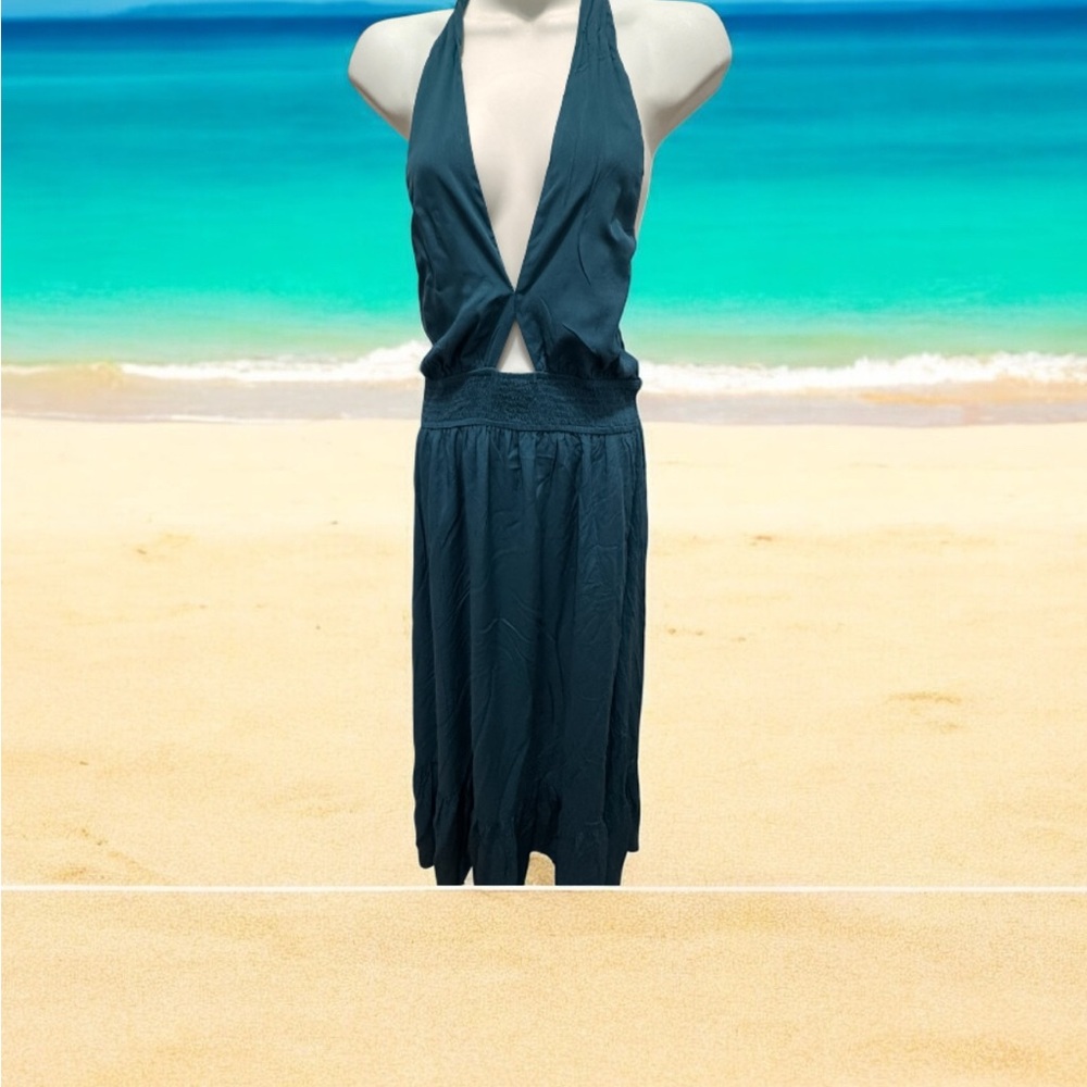 Teal Halter maxi dress size medium